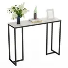 Extra Long Console Table Great Marble Accent Table Hallway Entrance Gold/ Black