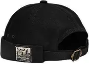[XYIYI] Mens Docker Cap Brimless Hats Skullcap Worker Sailor Cap Rolled Cuff Retro Beanie Hat