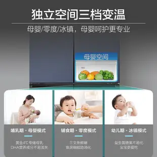 【臺灣專供 全款咨詢客服】Haier/海爾BCD-478WGHTD5DB9十字對開四開門母嬰三檔變溫超薄冰箱