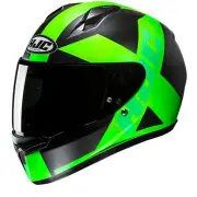 C10 Tez Black Green Full Face Helmet