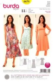Burda Sewing Pattern 6670 Burda Style Women's Dress Size US 8-20