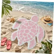 Turtle Bathroom Rugs, Ocean Decor Bath Mat Gifts Bathroom Rug, Cute Light Pink