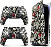 HK Studio Gothic Art Decal Sticker Skin Specific Cover for Both PS5 Disc Edition and Digital Edition - Waterproof, No Bubble, Including 2 Controller Skins and Console Skin