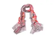 Women Fashion Accessory Street/Urban Style Floral on Leopard Print Scarf