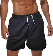 [Sun Ora] Men's Swim Shorts Quick Dry Swim Trunks,Mesh Layer Beach Swimming Board Shorts Lightweight Swimwear with Mesh Pockets 5inch