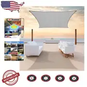 Rectangle Heavy Duty Sun Shade Sail - Custom Grey Canopy for Outdoor Comfort