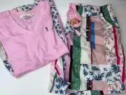 NWT PETER ALEXANDER LADIES PINK PATCHWORK SHORT SET SIZE M