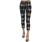 Dolce & Gabbana Chic Black Pineapple Print Skinny Capri Pants - IT44 | L