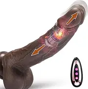 Thrusting Dildo Vibrator Sex Toys - Adult Toys Realistic Dildos with 9 Vibrating & 3 Thrusting Modes, G-Spot Anal Vagina Silicone Suction Cup Dildo Sex Machine, Adult Female Sex Toys for Women (S)