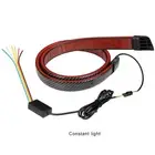12V 120cm LED Spoiler Lip Wing Trim Brake Tail Light For Car Carbon Fiber Style