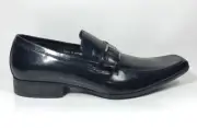Alfredo Men's Slip on Leather Shoes Style 37905, Black - Size 42