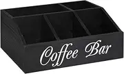 Wooden Coffee Bar Organizer - Spice Rack Organizer, Coffee Station Organizer for Countertop | Coffee Basket Holder