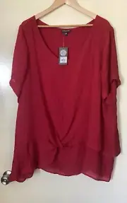 NEW WOMENS AUTOGRAPH RED TOP SIZE 24