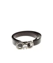 Double-sided silver buckle belt 110,115,105 Black