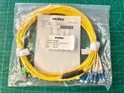 MOLEX QSFP MPO/MTP 8F to 4x LC Fiber Optic Breakout Cable, Singlemode OS2 Yellow