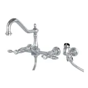 Kingston Brass KS124.TALBS Tudor 1.8 GPM Widespread Bridge - Chrome