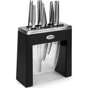 Global Kabuto 7pc Knife Block Set 7 Piece - Black