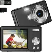Digital Camera 1080P 44MP Mini Portable Camera for Girls Boys Students with 32GB SD Card & Card Reader Vlogging Camera with 2.4" Screen 8X Zoom Filters LED Fill Light and Anti-Shake
