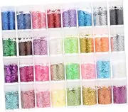 HORIALENCE Color Shiny Glitter Sequins for Nail Art Eye Catching Manicure Decoration for Craft Easy to Apply for Party Nails and