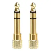 Amazonbasics Gold Plated 6.35mm 1/4 Male to 3.5mm 1/8 Female Stereo Headphone Adapter - 2-Pack
