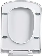 Toilet seat Square Toilet Seat Will Slow Close and Quick Release, Square Front, Durable PP Material, Easy to Clean, Rectangular Toilet Seat White,06B(04D)