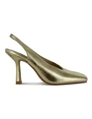 [Senso] Sawyer II Sling Back Square Toe Heels in Midas Chrome