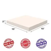 Upholstery Visco Memory, 2"x15"x15" Foam Square Sheet - 3.5 lb High Density