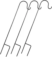 3pcs Iron Garden Hooks Outdoor Shepherd Hooks Rustic Yard Decor for Planters Solar Lights Lanterns