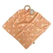 Bamboo + Cotton Muslin Security Blanket - Daisy Print - Peach - O.B. Designs in Peach