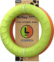 Dog Training Ring for Outdoor Fitness Floatable Pulling Toy and Flying Disc Interactive Play Tool for Small Medium Large Dogs, 2 Pack