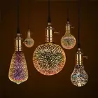 light Screw connector E27 holder Glass 3D Fireworks Bulb Party Lamp Edison