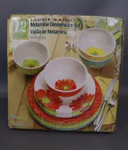 Laurie Gates - 12 Piece Melamine Dinnerware Set