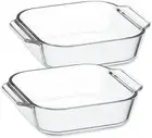 Iwaki Oven Toaster Safe Bowl Half Size 2 Set Casserole Heat Resistant Glass Gift