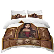 Dark Art Memento Mori Beautiful Maiden and Skeletons Quilt Cover