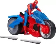 Marvel Spider-Man Web Blast Cycle, Action Figure with Vehicle 4-Inches