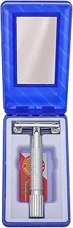 Ipetboom 1 Set Razor Manual Hair Shaving Kit with case, Vintage Long Handle Double Edge Safety Razor Beard Manual Shaver for Men & Women.