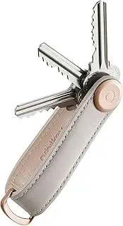 Premium Leather Orbitkey 2.0 (Stone with Grey Stitching and Rose Gold Mechanism)