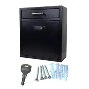 Black Anti-Theft Wall Mount Heavy Duty Stainless Steel Locking Mailbox Cabinet
