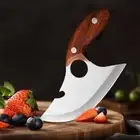Cleaver Butcher Knife Kitchen Chef Chop Meat Slicing Forged Steel Wood Handle S