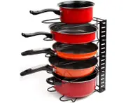 Kitchen Storage Rack Pot Frying Pan Organizer Cookware Shelves Holder Stand