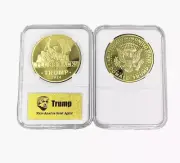 2024-45th President Donald Trump Fight Never Surrender Gold Coin in Clear Case