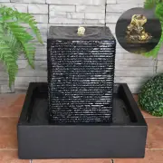 SQUARE PILLAR WATER FEATURE FOUNTAIN WITH LED LIGHTS Home Garden Decor Xmas Gift