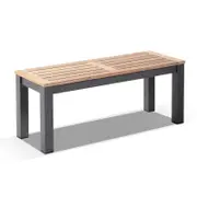 Balmoral 1.1m Outdoor Teak Timber and Aluminium Bench Seat 1.1m - Charcoal
