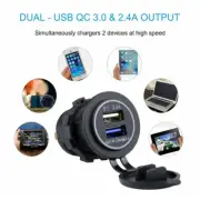 12V Car Cigarette Lighter Socket Dual Port Charger Power Waterproof US Stock