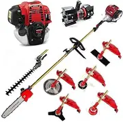 GX50 4 Stroke 8 in 1 Hedge Trimmer Shear Gas Powered Pole Saw Weed Eater Mower rototiller Cultivator