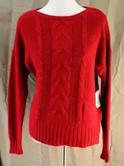 St. John’s Bay, Medium, Rumba Red Sweater, New with Tags