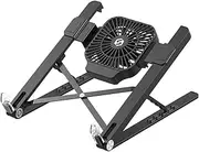 Portable Computer Support, Laptop Stand with Detachable Fan Multi-Purpose Lifting Cooling, 5 Height Adjustable Folding,Black