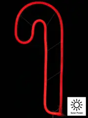 Red Neon Flex Candy Cane Solar Powered Christmas Path Light - 36cm