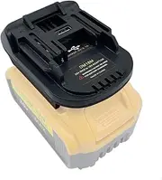 DM18M Battery Adapter Compatible with Makita 18V Li-Ion Battery, Battery Power Tools Adaptor Convert Compatible with Dewalt 18V 20V XR for Milwaukee 18V Battery to MAK 18V Tools,with USB Port