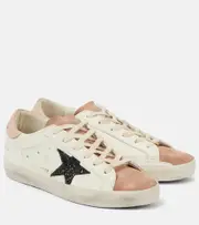 [Golden Goose] Golden Goose Super Star glitter leather sneakers AU 7 white
